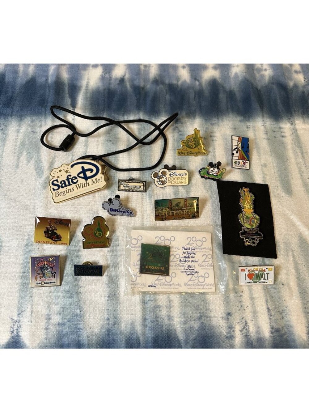 Disney Pins Safe Lanyard Epcot California Circus Special Lot Of 15 Trading Gift